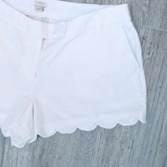 J Crew White Scalloped Shorts Size 14 - Picture 2 of 8